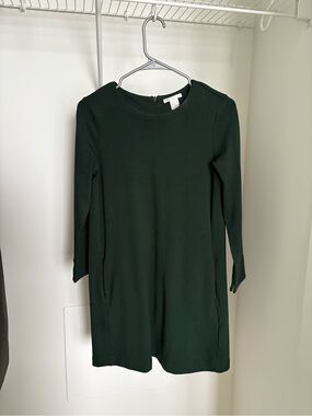 H&M Forest Green Long Sleeve Shift Dress